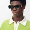 Abgeschrägte ovale Maxi-Anagram-Sonnenbrille Abgeschrägte ovale Maxi-Anagram-Sonnenbrille