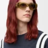 Abgeschrägte ovale Maxi-Anagram-Sonnenbrille Abgeschrägte ovale Maxi-Anagram-Sonnenbrille