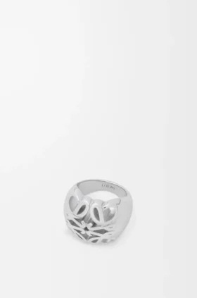 Anagram Bombé-Siegelring aus Sterlingsilber