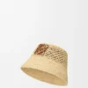 Anagram-Bucket-Hat aus Raffia und Kalbsleder Anagram-Bucket-Hat aus Raffia und Kalbsleder