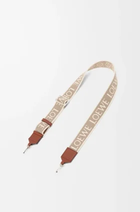 Anagram-Trageriemen aus Jacquard und Kalbsleder