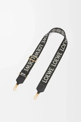 Anagram-Trageriemen aus Jacquard und Kalbsleder