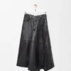 Asymmetrischer Rock aus Satin-Nappa-Lammleder Asymmetrischer Rock aus Satin-Nappa-Lammleder