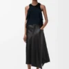 Asymmetrischer Rock aus Satin-Nappa-Lammleder Asymmetrischer Rock aus Satin-Nappa-Lammleder