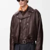 Balloon-Bikerjacke aus Nappa-Lammleder Balloon-Bikerjacke aus Nappa-Lammleder