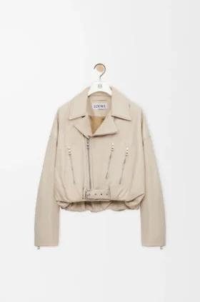 Bikerjacke aus Nappa-Lammleder