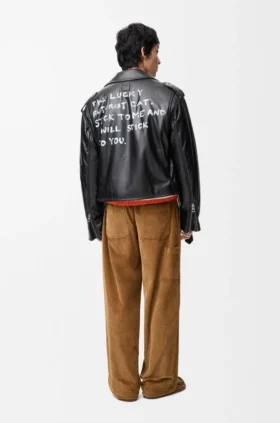 Bikerjacke aus Nappa-Lammleder