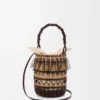 Bucket-Tasche aus Kord und Leder Bucket-Tasche aus Kord und Leder