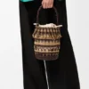 Bucket-Tasche aus Kord und Leder Bucket-Tasche aus Kord und Leder