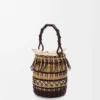 Bucket-Tasche aus Kord und Leder Bucket-Tasche aus Kord und Leder