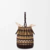 Bucket-Tasche aus Kord und Leder Bucket-Tasche aus Kord und Leder