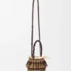 Bucket-Tasche aus Kord und Leder Bucket-Tasche aus Kord und Leder
