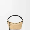 Cala Mini-Tasche aus klassischem Kalbsleder und Raffia Cala Mini-Tasche aus klassischem Kalbsleder und Raffia