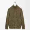 Cardigan mit Reißverschluss aus Baumwolle, Leinen und Wolle Cardigan mit Reißverschluss aus Baumwolle, Leinen und Wolle