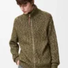 Cardigan mit Reißverschluss aus Baumwolle, Leinen und Wolle Cardigan mit Reißverschluss aus Baumwolle, Leinen und Wolle