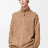 Cardigan mit Reißverschluss aus Baumwolle, Leinen und Wolle Cardigan mit Reißverschluss aus Baumwolle, Leinen und Wolle