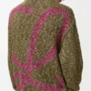 Cardigan mit Reißverschluss aus Baumwolle, Leinen und Wolle Cardigan mit Reißverschluss aus Baumwolle, Leinen und Wolle