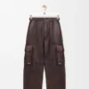 Cargohose aus Nappa-Lammleder und Baumwolle