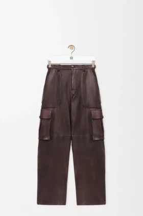 Cargohose aus Nappa-Lammleder und Baumwolle