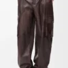 Cargohose aus Nappa-Lammleder und Baumwolle