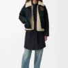 Daunenjacke aus Lammfell und Baumwollmischung Daunenjacke aus Lammfell und Baumwollmischung