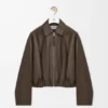 Drapierte Jacke aus Nappa-Kalbsleder Drapierte Jacke aus Nappa-Kalbsleder