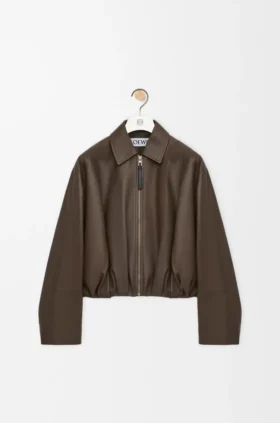 Drapierte Jacke aus Nappa-Kalbsleder Drapierte Jacke aus Nappa-Kalbsleder