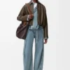 Drapierte Jacke aus Nappa-Kalbsleder Drapierte Jacke aus Nappa-Kalbsleder