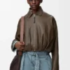 Drapierte Jacke aus Nappa-Kalbsleder Drapierte Jacke aus Nappa-Kalbsleder