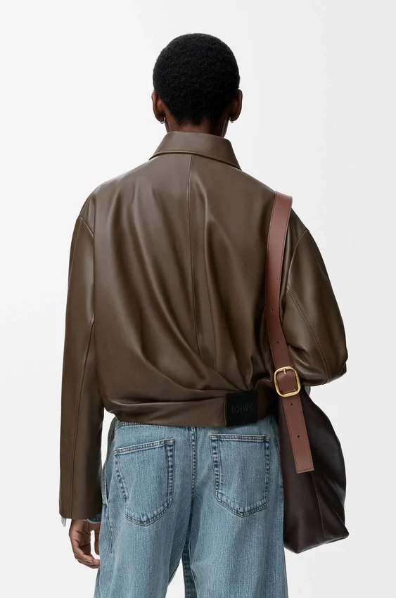 Drapierte Jacke aus Nappa-Kalbsleder Drapierte Jacke aus Nappa-Kalbsleder
