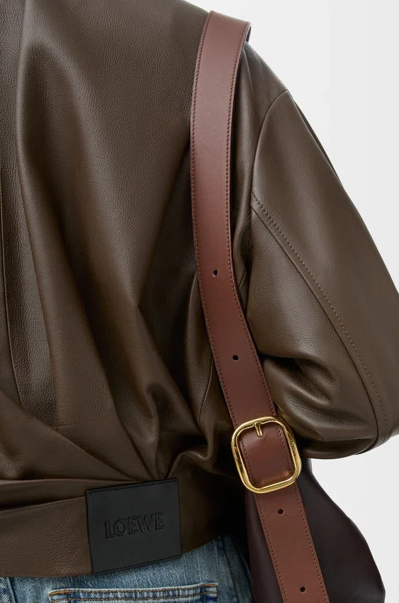 Drapierte Jacke aus Nappa-Kalbsleder Drapierte Jacke aus Nappa-Kalbsleder