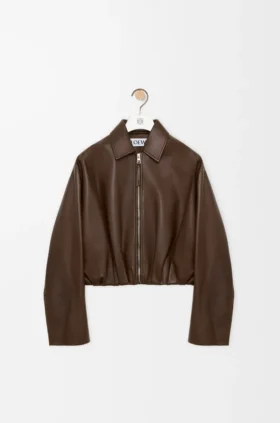 Drapierte Jacke aus Nappa-Lammleder Drapierte Jacke aus Nappa-Lammleder