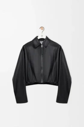 Drapierte Jacke aus Nappa-Lammleder Drapierte Jacke aus Nappa-Lammleder