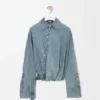 Drapiertes Hemd aus Denim Drapiertes Hemd aus Denim