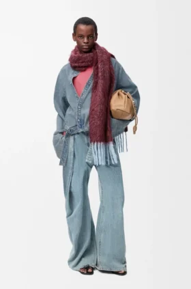 Drapiertes Hemd aus Denim