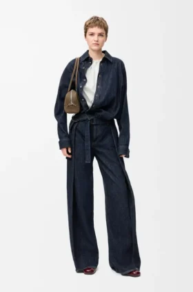 Drapiertes Hemd aus Denim