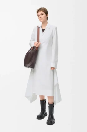 Drapiertes Kleid aus Baumwolle