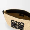 Eclipse Pochette aus Raffia und Kalbsleder