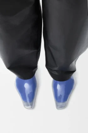 Emily Aqua Stiefeletten aus PVC