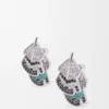 Federohrringe aus Sterlingsilber und Kristallen Federohrringe aus Sterlingsilber und Kristallen
