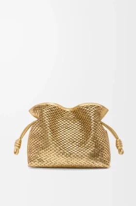 Flamenco-Clutch in mittlerer Größe aus laminiertem Lammleder