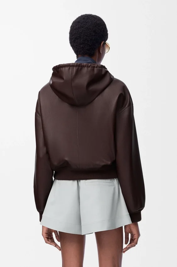 Flamenco-Hoodie aus Nappa-Lammleder Flamenco-Hoodie aus Nappa-Lammleder