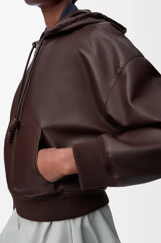 Flamenco-Hoodie aus Nappa-Lammleder Flamenco-Hoodie aus Nappa-Lammleder