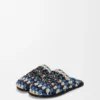 Flex-Pantolette aus Raffia und Kalbsleder Flex-Pantolette aus Raffia und Kalbsleder