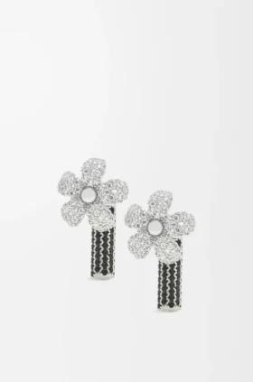 „Flor“-Ohrringe aus Sterlingsilber und Kristallen „Flor“-Ohrringe aus Sterlingsilber und Kristallen