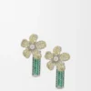 „Flor“-Ohrringe aus Sterlingsilber und Kristallen „Flor“-Ohrringe aus Sterlingsilber und Kristallen