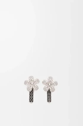 „Flor“-Ohrringe aus Sterlingsilber und Kristallen „Flor“-Ohrringe aus Sterlingsilber und Kristallen