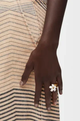 Flor-Ring aus Sterlingsilber und Emaille