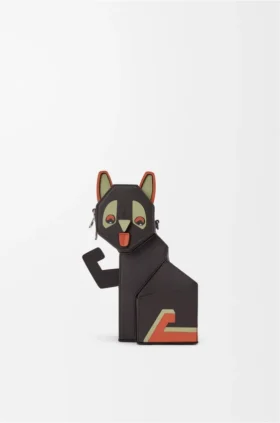 „Futurist Cat“-Clutch aus klassischem Kalbsleder
