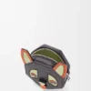 Futuristische Katzen-Münztasche aus klassischem Kalbsleder Futuristische Katzen-Münztasche aus klassischem Kalbsleder